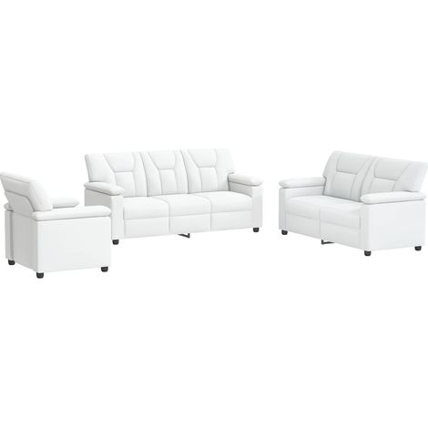 Ensemble de canapés 3 pièces Blanc similicuir - 191 × 85 × 93 cm
