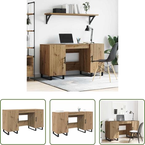 vidaXL Industrielles Design - Schreibtisch Artisan-Eiche 140 x 50 x 75 cm Holzwerkstoff (1/5)