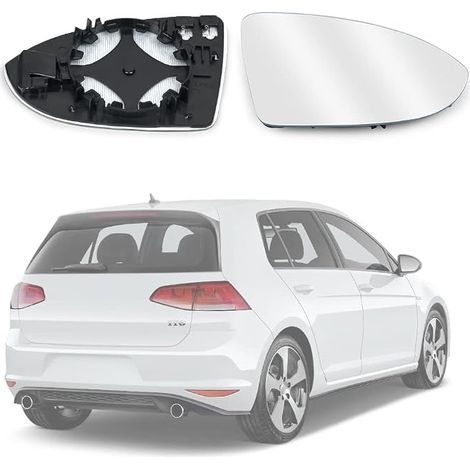 Golf 7 Rear View Mirror Glass Replacement, Aspherical Car Mirror Lens with Heating, Adjustable Outer Mirror, (4060G01)/(5G0 857 521) Right (1/3)