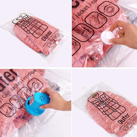 Sac de compression sous vide à tirage latéral, crochet pour vêtements, sac de rangement et de finition pour vêtements, protection pour vêtements-AquaForge (1/5)
