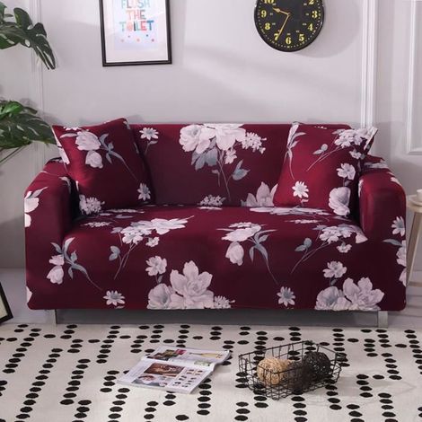 Housse de canapé - LEOCLOTHO - EA30022-6 - Extensible - Rose vif - 3 places (190-230 cm) (1/3)