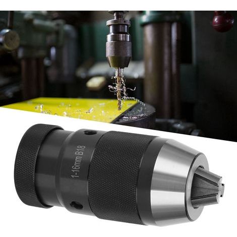 Keyless Self-Tightening Drill Chuck for Lathe, High Speed Steel, 1-16mm, B18 Tools Hardware (1/5)