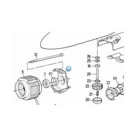 BMG0780.4567 Bouchon moteur avant Ø90 Aluminium MOBY Pièce de rechange d'origine NICE BMG0780.4567