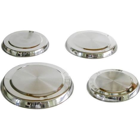 Cache-Plaques - Acier Inoxydable - Pour Cuisinière Électrique - Diamètre 16 cm et 20 cm - Lot de 4 (1/2)