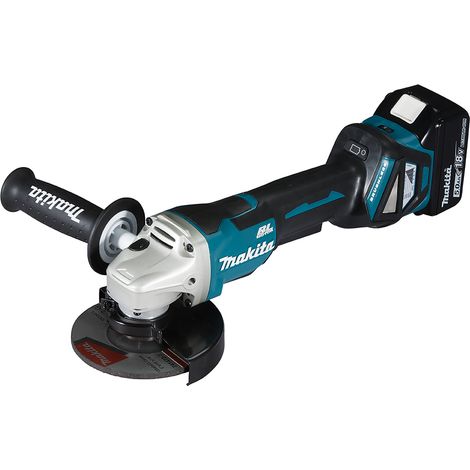 Grinder de ángulo de batería 18V Ø 125mm dga515rtj Batería 2x 5.0AH en el makpac