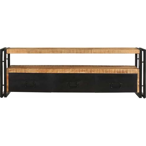 vidaXL Mueble de TV madera maciza de mango 120x30x40 cm (1/2)