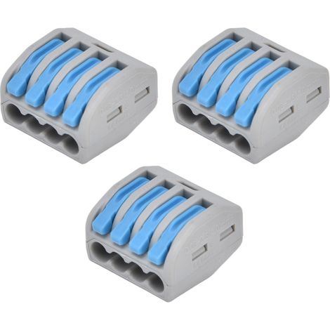 25-teilige Schnellverbinder, 4-Wege-Hebel, kompakter blauer Klemmenblock, automatische Druckknopf-Drahtklemmen für elektrische Verkabelung (1/5)