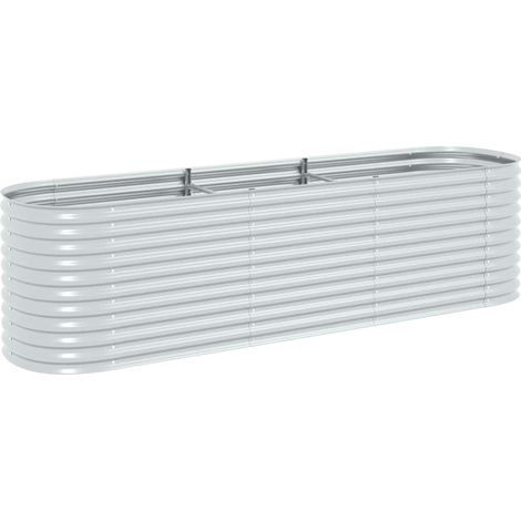 Maison Exclusive - Arriate de acero galvanizado plateado 320x80x8