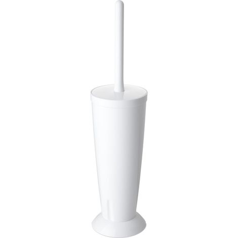 Brosse Toilettes WC Polystyrène sans BPA Design Compact et Fonctionnel Balayette WC Hygiénique 12 x 12 x 38 cm Collection Alpha Blanc (1/2)