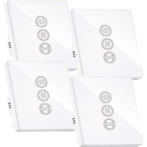 Interrupteur connecté pour volet roulant – Compatible Alexa et Google Home – Commande tactile rétroéclairée – Programmation via application – Lot de 4 (1/5)