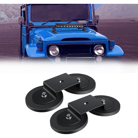Supports Magnétiques pour Barre LED Tout-Terrain 2,6 Pouces Base magnétique puissante pour fixation rapide de feux LED. Compatible avec SUV, camion, 4x4 et véhicules tout-terrain (1/5)