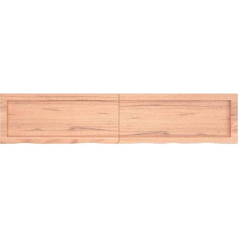 Étagère murale Étagère flottante marron clair bois chêne massif traité (1/5)