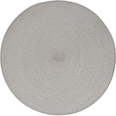 Set de table façon tresse rond gris clair (1/2)