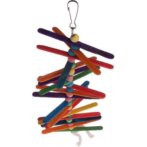 Jouet à mâcher pour les dents des oiseaux de compagnie, bâtonnet de glace en bois naturel pour perruche calopsitte et conure (1/4)