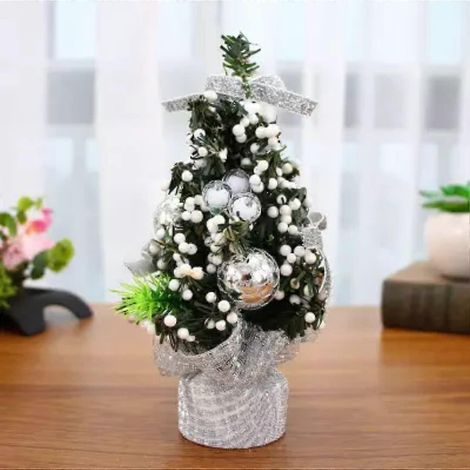 20 cm kleiner geschmückter Weihnachtsbaum, Mini-künstlicher Weihnachtsbaumschmuck, Weihnachtsdekoration für den Innenbereich, Desktop-Dekorationsbaum für Weihnachtsdekoration (1/2)