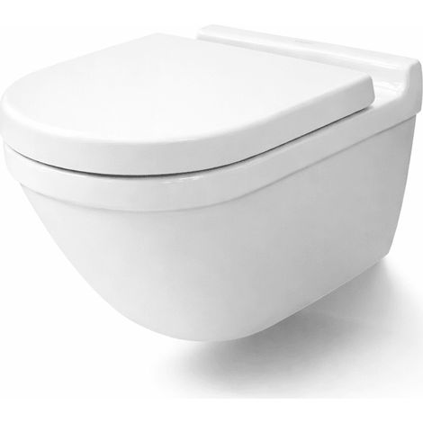 Inodoro suspendido Starck 3 blanco brillo Rimless Duravit y asiento Soft-Close (1/4)