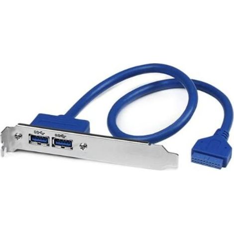 Startech.com 2 Port usb 3.0 Superspeed-Kopfhalterung mit Motherboard-Anschluss - 2x usb 3.0 auf Buchse - idc 20-polige Buchse, lebenslange Garantie (1/3)