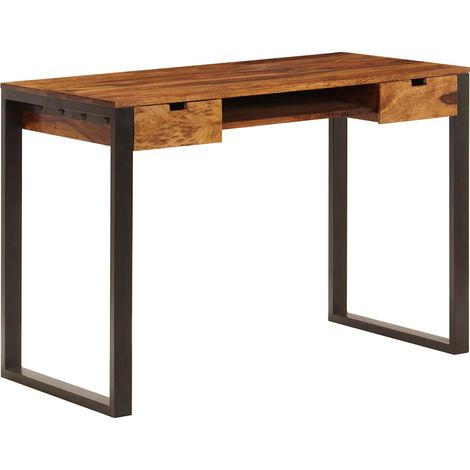 Desk 110x55x78 cm Solid Acacia Wood and Steel vidaXL (1/5)