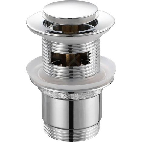AQUALINE ACCESSOIRES - GARNITURE DE VIDAGE RONDE, CLICKCLACK, PETIT BOUCHON, CHROME TF8001 (1/4)