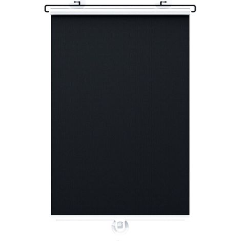 Store enrouleur à ventouse sans perçage 50x125cm — Store occultant PVC noir rétractable pour balcon, chambre, bureau (1/5)