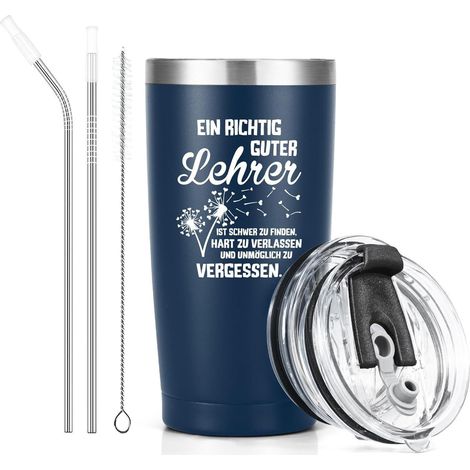 Thermobecher für Lehrer 600ml Edelstahl mit Spruch, Geschenkidee Abschied Erzieher (1/5)