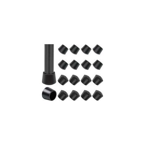 16 Paquet Embouts de protection de chaise, Embout pied de chaise Caoutchouc pied de chaise Protection Embouts, Diamètre intérieur - 1 pouce / 25 mm, noir (1/5)