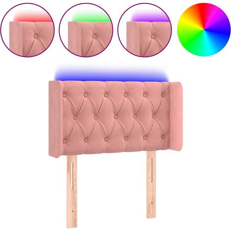 Maison Exclusive - Cabecero con LED de terciopelo rosa 83x16x78/8 (1/5)