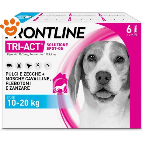 Frontline Dog Tri-Act (10-20Kg) - Confezione 6 Pipette - Antiparassitari CANE