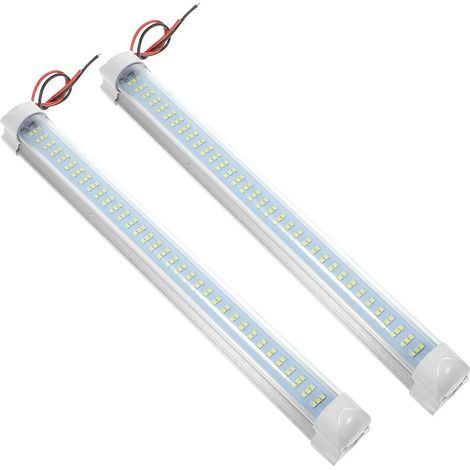 barres lumineuses LED pour intérieur de voiture, éclairage pour camping-car, lampe de lecture (12-80V)-33X3.5X3.5CM-White