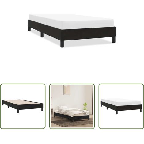 Samtbett -  Bettgestell ohne Matratze Schwarz 100x220 cm Samt (1/5)