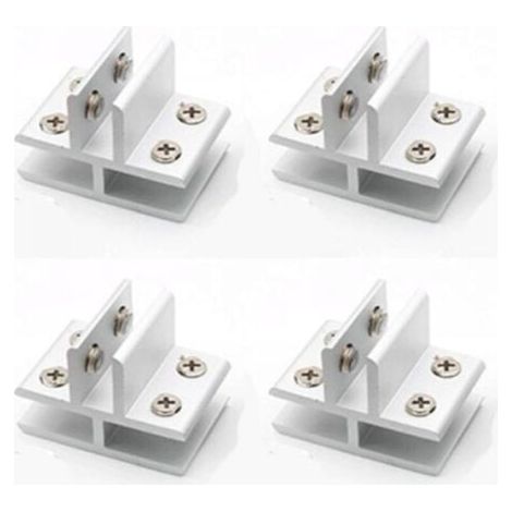 Lot de 4 pinces à verre en forme de T avec support en verre pour fixation sur 3 panneaux latéraux, douche, tables, panneaux, 10-12 mm (1/5)