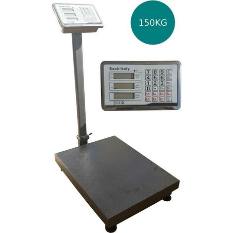 Trade Shop - Bilancia Industriale Da Terra Con Piattaforma Display Digitale Peso 150 Kg - (1/3)