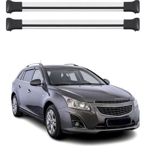OMAC Aluminium Dachträger Querträger für Chevrolet Cruze Kombi 2011-2016 – Max. 75 kg – 2 Stangen Silber (1/5)