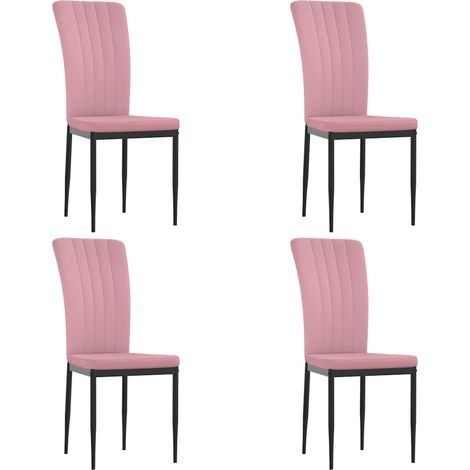 Maison Exclusive - Esszimmerstühle 4 Stk. Rosa Samt (1/5)