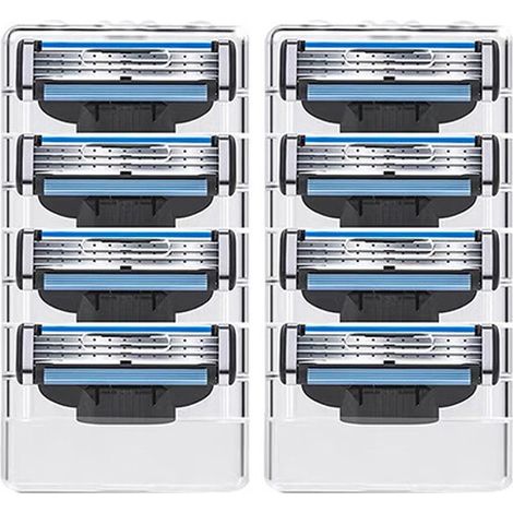rasoir electriques hommes-Lames de rasoir triple pour hommes - Compatible avec les systèmes Mach3 (8 cartouches de recharge) (1/4)