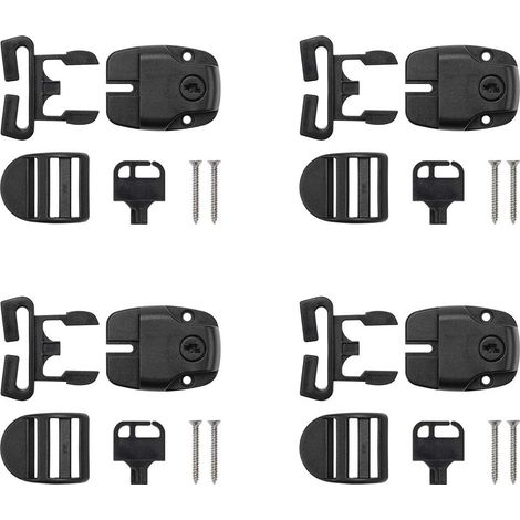 Sollbry 4 Ensembles de Clips de Couvercle de Spa, Kit de Réparation de Loquet de Couvercle de Spa avec Clé et Vis Accessoires Loquet de Couvercle de Spa pour Sangles de Couvercle de Spa (1/5)
