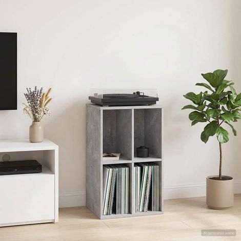 vidaXL Mueble para discos de vinilo Gris Hormigón Madera de ingeniería (1/5)