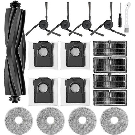 Filtre pour aspirateur brosse pour aspirateur Filtre de brosse pour aspirateur filtre de 19Pcs Main Side Brosse Filtre Serpillière Sac à poussière pour Dreame L40 Ultra X40 Master& MOVA P10/P50 Pro Ul (1/5)