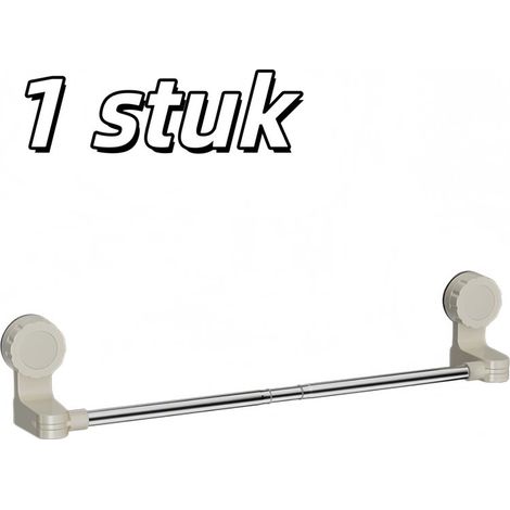 Porte-serviettes 1 pièce Convient pour la cuisine la salle de bain et le balcon Installation sans perçage Rotatif Extensible de 30 à 60 cm Démontable Blanc laiteux (1/5)