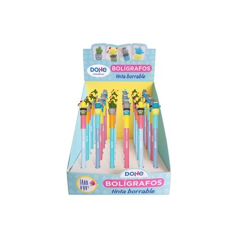 EXPOSITOR 36 BOLÍGRAFOS BORRABLES CACTUS 4 MODELOS