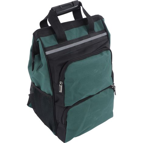 Sac à outils à dos en toile résistante à l'usure, grande capacité, multi-compartiments, portable, pour électricien, hauteur 48 cm / 18,9 pouces (1/5)
