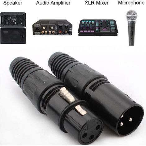 12 Pièces Connecteur XLR 3 broches à souder,Connecteurs XLR 3 broches,connecteurs XLR mâle/femelle,prise de câble micro (1/5)