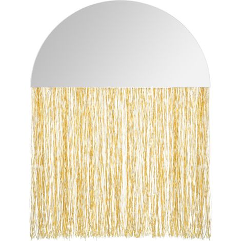 Espejo flecos cristal dorado 34x25x0,3cm (1/3)