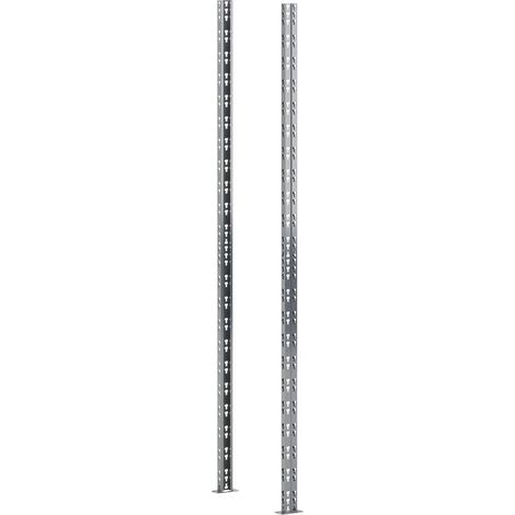 Kit de démarrage pour étagère modulaire – 2 pieds en acier époxy gris foncé – Hauteur 192 cm – Résistant aux environnements humides – Altona
