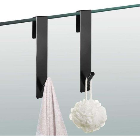 Patère de salle de bain　Crochets de douche, crochets pour pare protection en mousse, crochets en acier inoxydable pour serviettes de toilette, crochets de douche pour peignoirs de bain-RAPANDA (1/4)