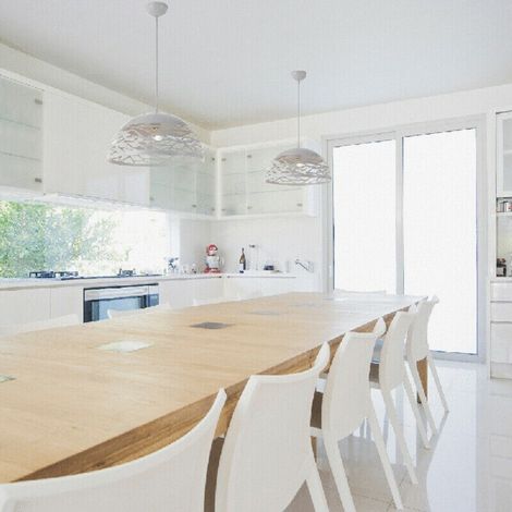 TrAdE Shop Traesio - Lampadario Design Contemporaneo Paralume Metallo Traforato Sospensione E27 A37 Bianco - (1/3)