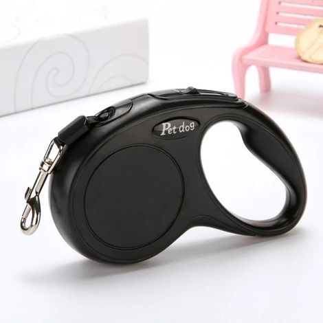 Laisse rétractable réfléchissante pour chien - Grande laisse pour chiot - 5 m Noir (1/2)