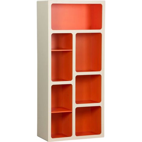 sweeek - Organisches Bücherregal mit zweifarbigem Holzdekor, 8 Fächer (1/5)