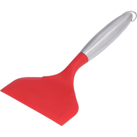 Breiter Silikon-Pfannenwender, antihaftbeschichtet, hitzebeständig, rot