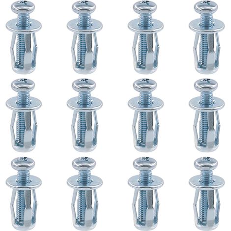 Lot de 12 écrous de cric M5 x 25 - Écrous de pétale - Écrous de fixation avec vis - Assemblage pour mur creux en fer - Utilisation sur mur doux et fin (M5 x 25) (1/5)